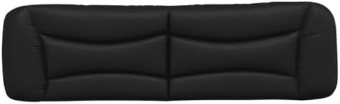 Faux Leather Headboard Pillow Black Curved Mattress Support