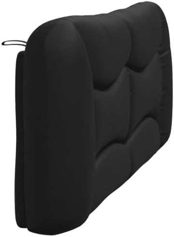 Faux Leather Headboard Pillow Black Curved Mattress Support