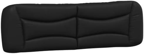 Faux Leather Headboard Pillow Black Curved Mattress Support