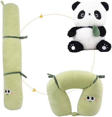 3-in-1 Panda Flight Pillow for Car Plane Travel