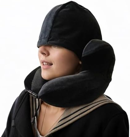 Travel Pillow with Noise Reduction and Sun Cap 3 in 1