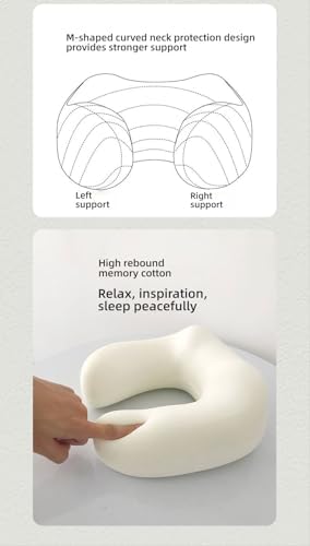 U-Shape Memory Foam Neck Pillow with 4 massage modes