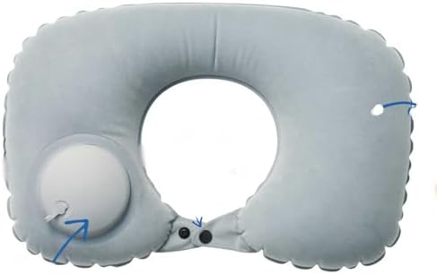 Perfect for Travel - U-Shape Inflatable Neck Pillow Set of 2 Gray
