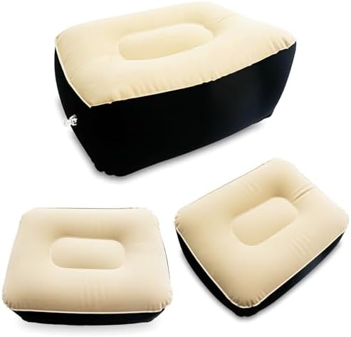Comfortable Inflatable Foot Rest for Airplanes Cars