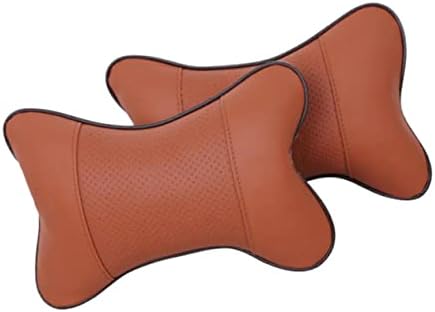 CHILDWEET 2pcs Car Neck Pillow for Headrest Support Brown