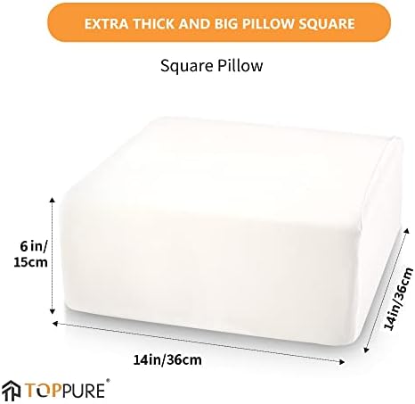 TOPPURE Cube Memory Foam Pillow for Side Sleepers 14x14x6
