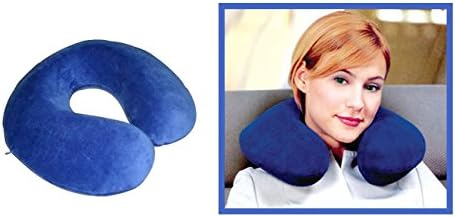 Deluxe Comfort Memory Foam Travel Pillow Blue