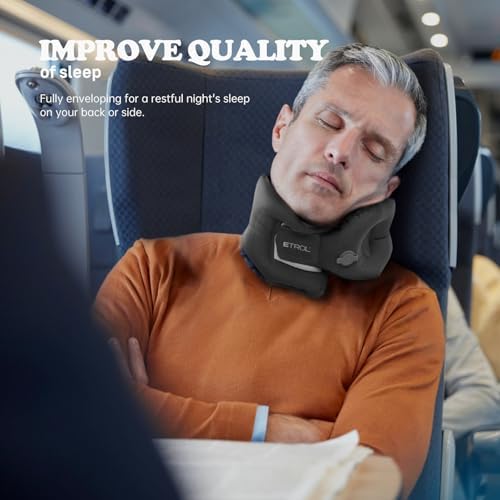 ETROLAdjustable Inflatable Neck Pillow for Airplanes Cars Office Home