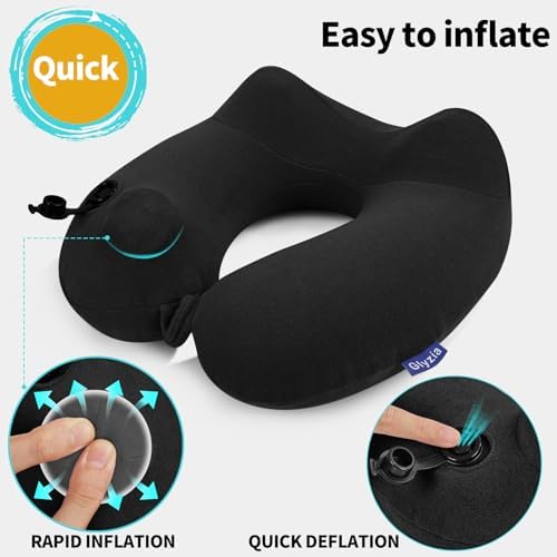 Premium Inflatable Travel Neck Pillow with Support