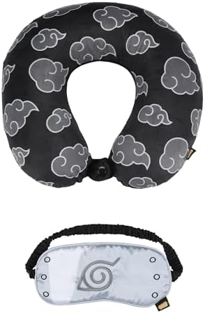 Bioworld Naruto Gray Cloud Travel Neck Pillow Set
