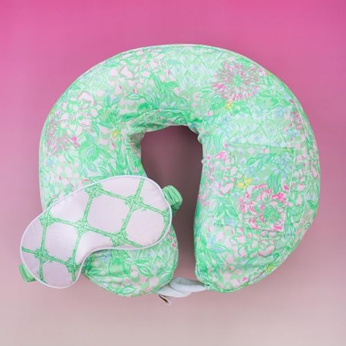 Lilly Pulitzer Airplane Travel Essentials - Neck Pillow Eye Mask