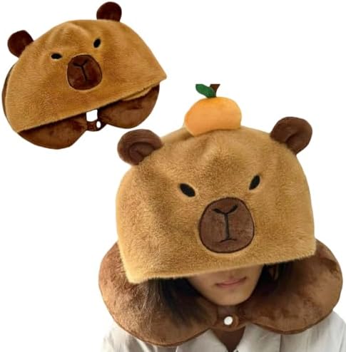 Adjustable Capybara-Shape Neck Pillow for Travel Comfort