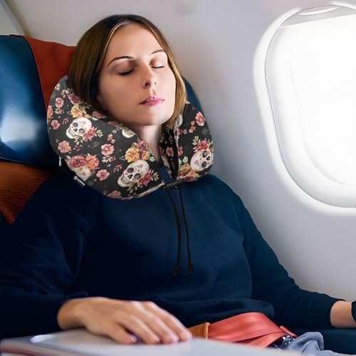 ALAVA Memory Foam Neck Travel Pillow - Washable Portable for Airplanes