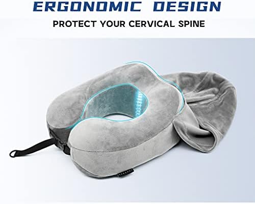Hoodie Travel Pillow with Memory Foam Support