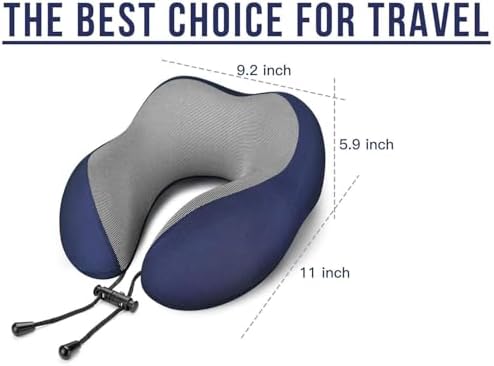 CrazyMart Compact Ergonomic Travel Pillow for Airplane Car Use