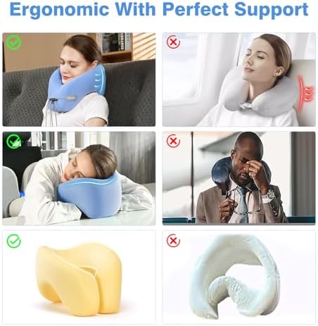 Adjustable Memory Foam Neck Pillow for Travel