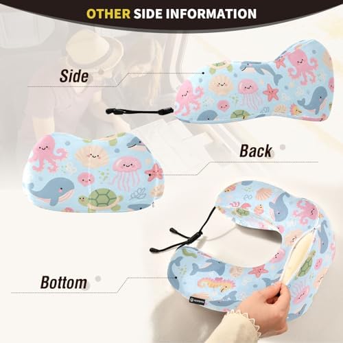 ALAZA Portable Washable Memory Foam Neck Pillow with Cartoon Design