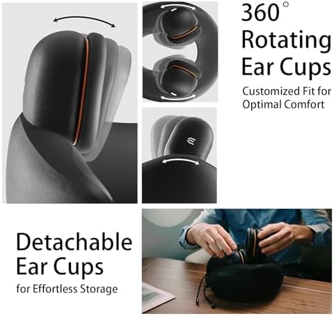 Travel Pillow with Noise Cancelling and Memory Foam Support