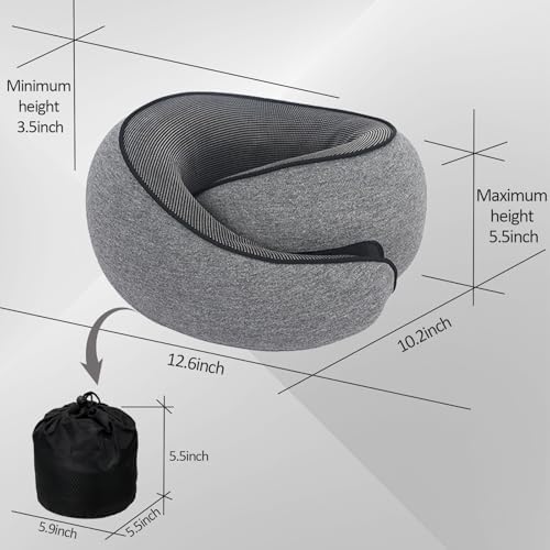 Supportive 100 Memory Foam Neck Pillow for Travel