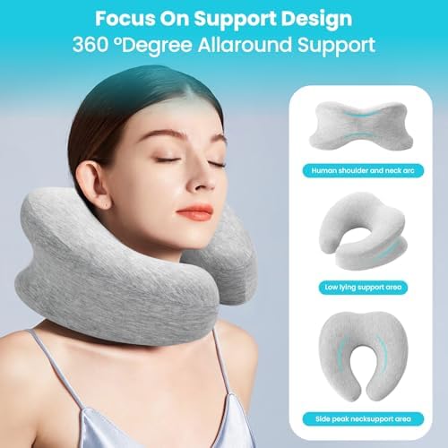 Ulaek Memory Foam Pillow - Neck Back Support Travel-Friendly Choice