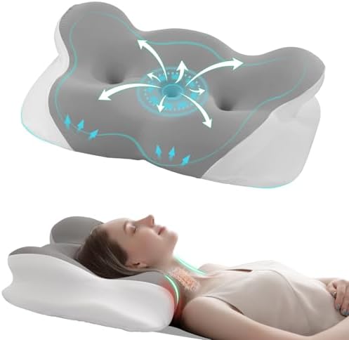 FUNCCUBE Cervical Neck Pillow with Cooling Case