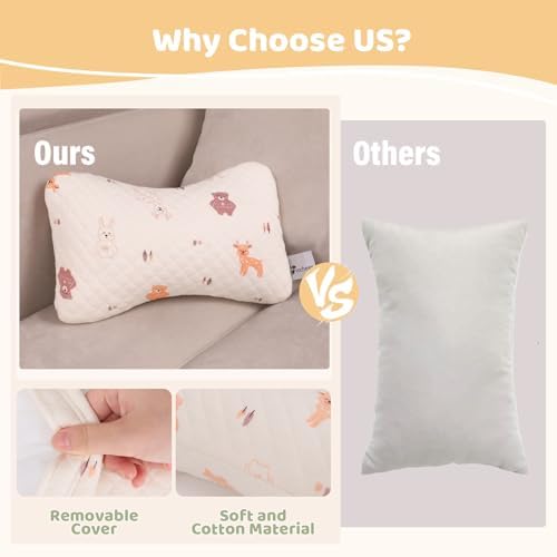 Vocheer 11x7 Portable Travel Pillow Machine Washable Pink Deer Design 2-Pack