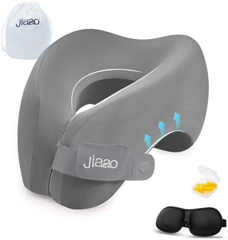 Travel Neck Pillow with 3D Eye Masks and Earplugs