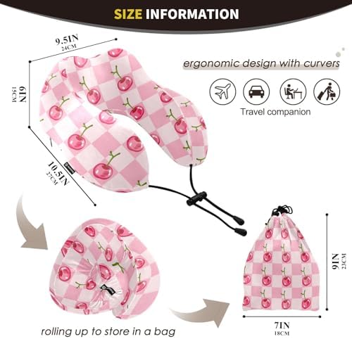 ALAZA Lightweight Ergonomic Travel Pillow for Airplane Neck Support