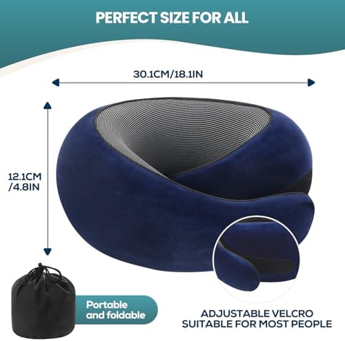 QRMZ Pot Memory Foam Travel Pillow for Neck Support