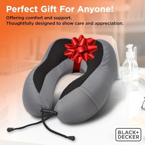 BLACKDECKER Cooling Gel Memory Foam Travel Pillow Ergonomic Neck Support