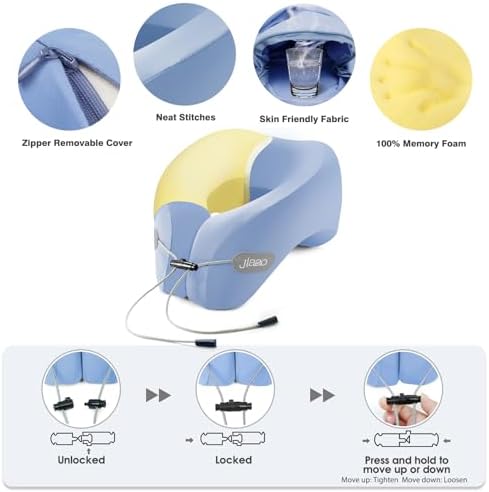 Adjustable Memory Foam Neck Pillow for Travel