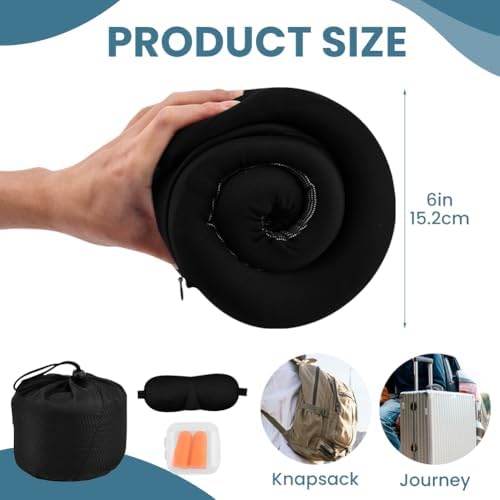 Stowable and Portable Travel Pillow with Hoodie