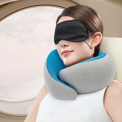 Memory Foam Travel Neck Pillow for Adults Ergonomic Design