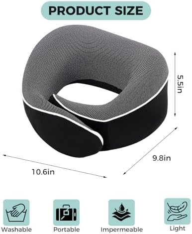 Ergonomic Memory foam Travel Pillow with 360-Degree Support