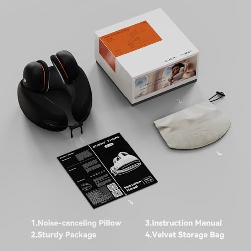 Travel Pillow with Noise Cancelling and Memory Foam Support