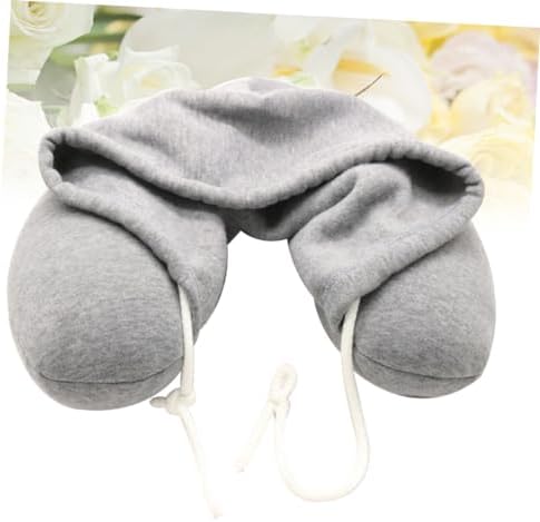 Memory foam U-shaped neck pillow with a hood