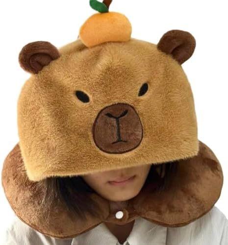 Adjustable Capybara-Shape Neck Pillow for Travel Comfort