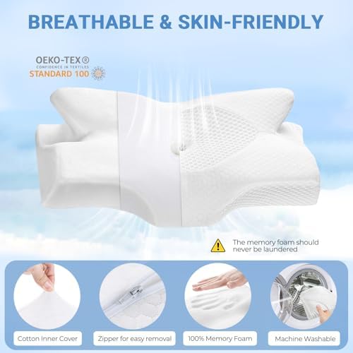 Ergonomic Memory Foam Pillow for Neck and Shoulder Pain Relief
