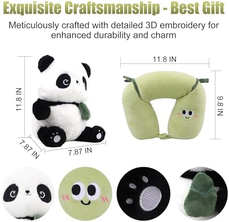 3-in-1 Panda Flight Pillow for Car Plane Travel