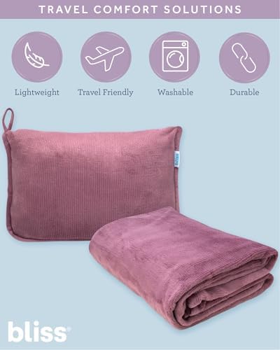 Bliss Faille Compact 2-in-1 Travel Pillow Blanket