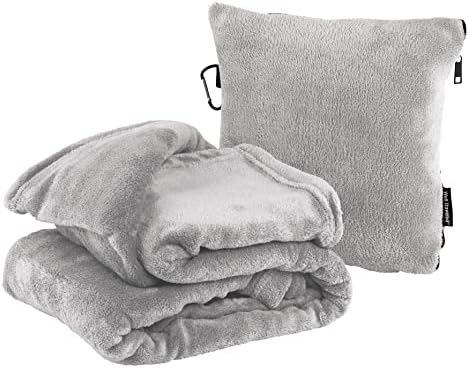 Well Traveled 2 in 1 Fleece Travel Blanket with Stuffable Pillowcase