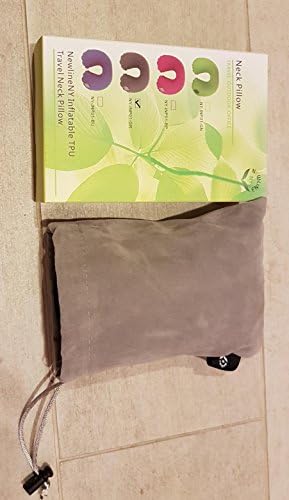 NEWLINE NY Quick And Easy Travel Neck Pillow With Drawstring Pouch Dark Grey