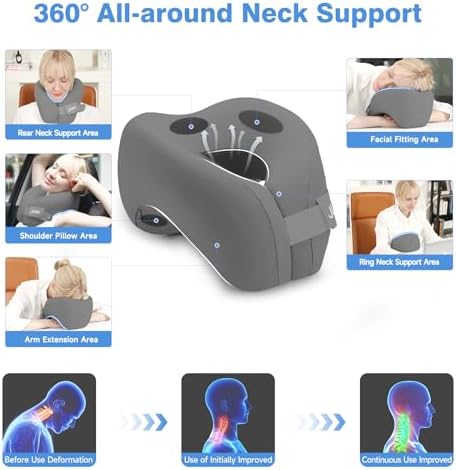 Travel Neck Pillow with 3D Eye Masks and Earplugs