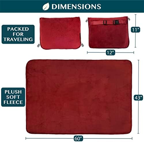 PAVILIA Airplane Blanket Convertible Travel Pillow Soft Thermal