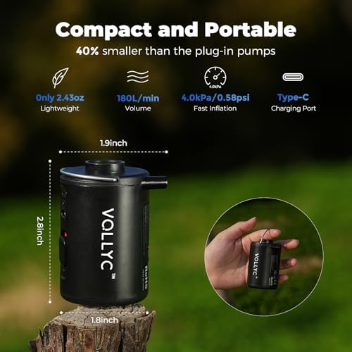 VOLLYC Electric Mini Air Pump for Inflatables
