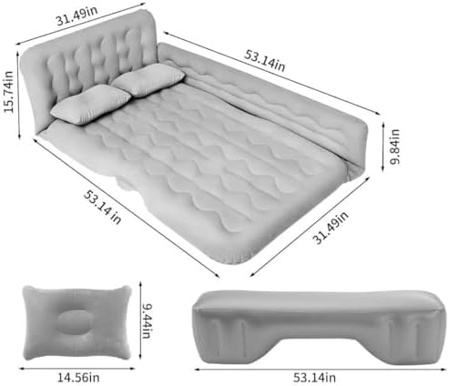 Car Air Mattress Grey BackSeat Inflatable SUV Portable Sleeping Bed