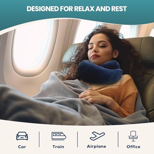 QRMZ Pot Memory Foam Travel Pillow for Neck Support