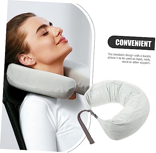 Bendable U-Shaped Travel Pillow with Green Breathable Fabric