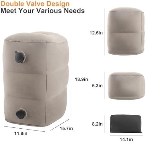 Adjustable 3-Layer Travel Foot Rest Pillow for Kids Ergonomic Comfortable