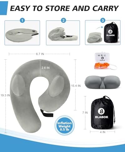 BLABOK Travel Neck Pillow for Airplane